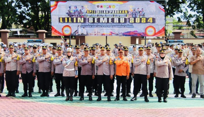 Wakapolres Sumenep Pimpin Langsung Apel Gelar Pasukan Operasi Lilin Semeru 2024
