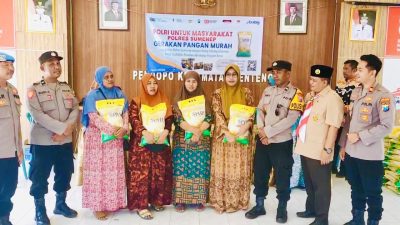 Polsek Lenteng Gelar GPM, 1 Ton Beras Murah Ludes Dibeli Warga
