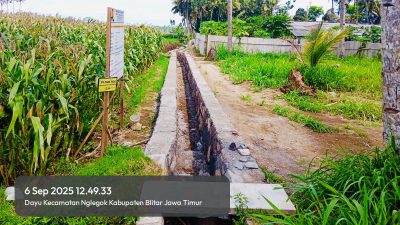 Peningkatan Infrastruktur Pertanian di Blitar, HIPPA Sumber Makmur Tingkatkan Irigasi di Desa Dayu